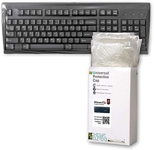 Universal KeyboardCap. Fully Covered Flat Style 0.025mm Waterproof Anti-Dust Desktop Keyboard Cover with Numeric Hospital/Dentist Use (10x Value 20packs) by GreenOnionsSupply%C2%AE