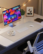 AFIING Extra Large Desk Mat - 55" x 24" PU Leather Non-Slip Desk Pad for Office and Home - Ideal for Large Mouse Pad and Desk Mats on Top of Desks (Beige) - Image 7