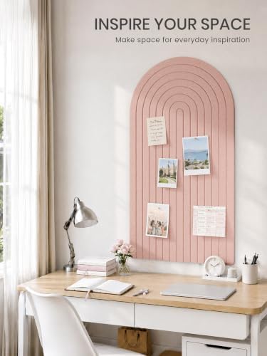 Large Arched Felt Bulletin Board 47.2''×25.5'', Pink - Image 6