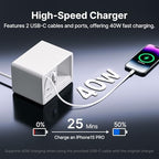 Gitryin 10-in-1 Desktop Charging Station, 6 AC, 80W Retractable GaN Charger - Image 2