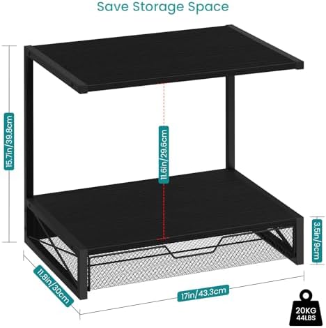 ELITEROO 2-Tier Printer Shelf with Drawers, Wooden Desk Shelf for Printer - Image 5