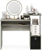 Furinno Econ Multipurpose Home Office Computer Writing Desk, French Oak Grey - Image 6