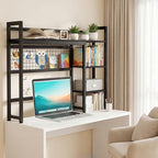 IBVIVIC Desktop Shelf, 38.5'' Desktop Organizer Shelf for Computer Monitor, 4 Tier Hutch Storage Rack for Home Office Dorm, Black - Image 2