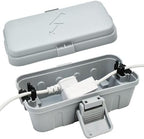 Hrensaw Small Weatherproof Electrical Connection Box(Inner 5.5 x 3 x 2.2inch),Outdoor Electrical Box,Waterproof Extension Cord Covers for Plug, Extension Cables, Holiday Lights,Grey (Pack of 2) - Image 3