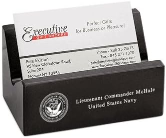 Executive Gift Shoppe | US Navy Pesonalized Desktop Business Card Holder | Custom Engraved Marble Business Card Holder for US Naval Officers by ExecutiveGiftShoppe