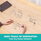 Clear Glass Desk Mat 20" x 36" Tempered Desk Protector Pad for Desktop Dry Erase Whiteboard Desk Cover for Wooden Craft Vanity Desk Topper, Extra Large - Image 3