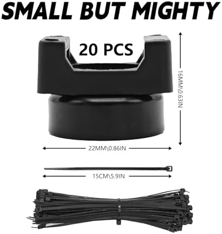 20Pcs Magnetic Zip Tie Base 100 Nylon Cable Ties 22mm Office Cable Organizer - Image 3