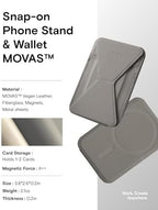 MOFT Magnetic Wallet Stand Compatible with iPhone 17/16/15/14/13/12 Series, Angle Adjustment & Magsafe Compatible MOVAS Phone Stand,Taupe - Image 6