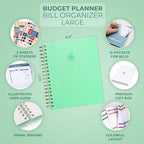 Clever Fox Budget Planner & Monthly Bill Organizer, Large Mint Green - Image 2