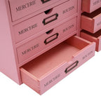 4PCS Vintage Wooden Drawer Organizer, 16-Drawer Stackable Storage Cabinet - Image 6