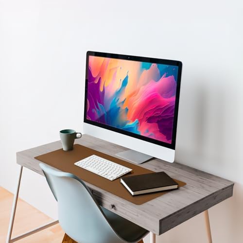 Vine Creations Leather Desk Pad - Large 36" x 20", Desk Protector with PU Leather, Mouse Pad, Blotter for Office (Brown) - Image 4