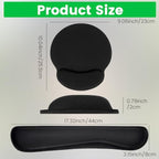 6 Pcs Mouse Pad and Keyboard Wrist Rest - Ergonomic Wrist Pad for Computer Keyboard and Mouse Pad, Memory Foam Wrist Support for Comfy Typing (Classic Black) - Image 2
