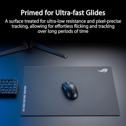 ASUS ROG Moonstone Ace L Glass Gaming Mouse Pad, 19.7” x 15.7” - Black - Image 4