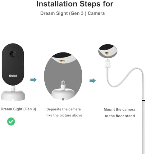 Baby Monitor Floor Stand Holder Mount for Owlet Dream Sight (Gen 3)/Dream Duo (Gen 2)/Cam (Gen2)/Cam (Gen 1) - Image 2