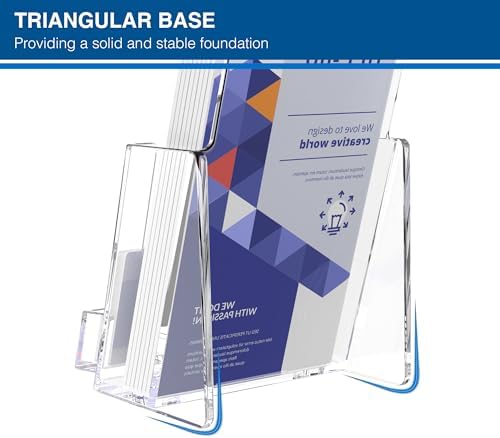 Brochure Holder 4x9 Inch Acrylic Literature Holders Clear Flyer Display Stand with Business Card Slot Pamphlet Holder Multi Purpose Organizer for Office, Lobby, Hotels, Trade Shows, 4 Pack - Image 5