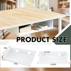 Yaocom 2 Pack 13 Inch Under Desk Hanging Shelf, Carbon Steel Storage Tray with Mute Felt Sheets, Mount Shelves Organizer for Office Home Workstation Gaming Stand Up(13x8x2.8 in/Storage Shelf, White) - Image 2