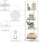 5 Tier Corner Shelf Stand, 44.1", Marble White - Image 4