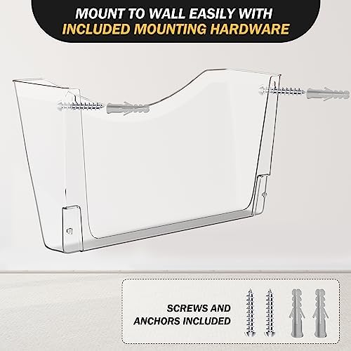 Kuntine.B 6 Pack Clear Single Pocket File Holder Hanging Wall Organizer, Wall Mount Mails Magazines Organizer for Office and Home - Image 3