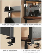 Desktop Storage Rack, 31.5-Inch Clamp Desktop Organizer with DIY Pegboard, Two-Tone Clamp Desktop Storage Rack, Space-Saving Desktop Stand, Suitable for Home Office, Studio, and Gaming Setup - Image 7
