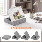 KDD Book Stand for Reading with Storage and Book Clip, Multi-Angle Adjustable Tablet Pillow Holder for Lap, Bed, Desk and Couch, Foldable iPad Holder with Organizer for Book,Tablet, E-Reader (4.7-15") - Image 6