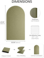 Large Arched Felt Bulletin Board 47.2''×25.5'', Olive Green - Image 3