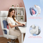 BEBAS Ergonomic Memoery Foam Lumbar Support Pillow for Car & Office, Blue - Image 4