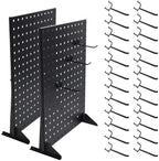 2Pcs Metal Pegboard Display Stand with 24 Peg Hooks for Craft Shows & Fairs,Black Jewelry Retail Display Rack for Selling Accessories,Display Stands for Earring,Pin Stands,Retail Vendors(16*12inch) by zjdbset