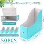 Geyee 50 Pcs Cardboard Magazine Holder Magazine File Holder, Teal - Image 2