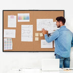 Cork Board Bulletin Board 36 x 48, Foldable Notice Pin Board for Wall, Black Aluminum Framed 4x3 Corkboard, Large Wall Mounted Office Board with 36 Push Pins for School & Home - Image 2