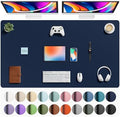Aothia Faux Leather Desk Mat - Large Mouse Pad, Non-Slip PU Leather Blotter, Waterproof Writing Surface for Office and Home (Dark Blue, 63" x 24") by AothiaSimpleNaturalUnique