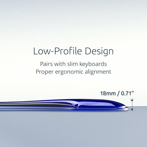 Kensington Slim Duo Gel Wrist Rest for Low Profile Keyboard, Wrist Pad for Keyboard, Ergonomic Wrist Pad for Computer, Non-Skid Computer Pad with Wrist Support, Blue K62441WW, 19" x 3.7"x 0.7” - Image 2