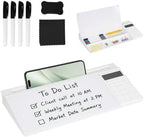 16"x7" Glass Desktop Whiteboard with Calculator, White by OUKMIC