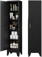 COFaR Narrow Bathroom Cabinet, Metal Farmhouse Slim Broom Storage Cabinets by COFAR