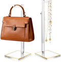 2-Pack Acrylic Purse Display Stands, 14"-24" Adjustable Handbag Holder by Jolboldy