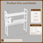 Brakki 2-Tier Desk Shelf, Desk Hutch Bookshelf with Pegboard and Hook Dorm - Image 2