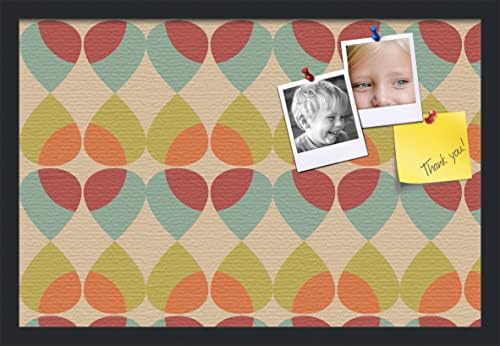 PinPix 24x16 inch Cork Bulletin Board. This Decorative Framed Pin Board Comes with Abstract Pattern in Color Design and Satin Black. Ideal for Home, Office Decor or School (PinPix-564) by PinPixBulletinBoards