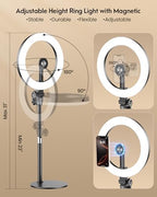 Upgrade 10.5" Ring Light for Desk with Magnetic Phone Holder for Computer - Image 7