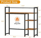 Snughome Desk Shelf, 31.9" Desktop Organizer Shelf, Desk Hutch for Computer Monitor, 4 Tier Desk Top Display Rack, Wood Desktop Bookshelf Storage Rack for Home Office Dorm, Rustic Brown - Image 3