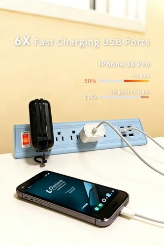 Desk Clamp Power Strip with Nightlight, 40W Fast Charging, 10FT Extension Cord, 4x20W USB-C & 2 USB Ports, 5 AC Outlets, Fits 1.69-Inch Table Edges - Image 4