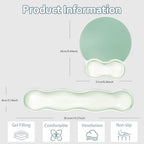 Green Wave Gel Wrist Rest for Keyboard and Mouse - Ergonomic Mouse Pad - Image 2