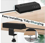 3 Outlet Desk Clamp Power Strip with 4 USB Ports - Desktop Edge Mount Surge Protector - Clamp on Power Strip USB C 20W - Desk, Men, Hotel, Home, Office, Gaming, Phone, Computer, Electronic Accessories - Image 5