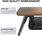 Fenge Dual Monitor Stand Riser, Wooden Desk Shelf with 2-Tier Storage - Image 4