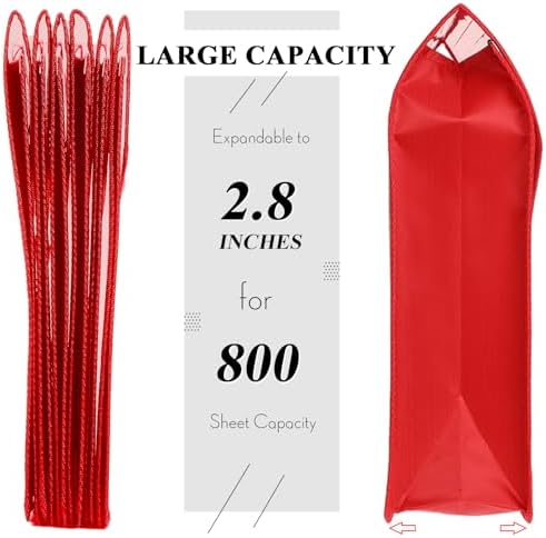 10 Pieces Plastic Expanding File Folders,Red, Horizontal - Image 4