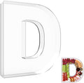 13.8" Extra Large Acrylic Letter Charcuterie Board Box, Reusable Fillable Letter Cake Candy Dish Display Serving Tray for Birthday Anniversary Party Decoration (D) by RUFHVTY