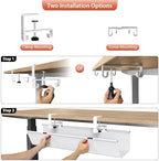 Univivi No Drill Under Desk Cable Management Tray, 28 inch Cable Management - Image 6