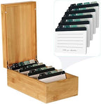 MaxGear Bamboo Business Card Organizer for 3" x 5" Cards by MaxGear