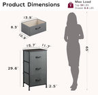 WLIVE Small Dresser Nightstand for Bedroom, 3 Drawers, Dark Grey - Image 3