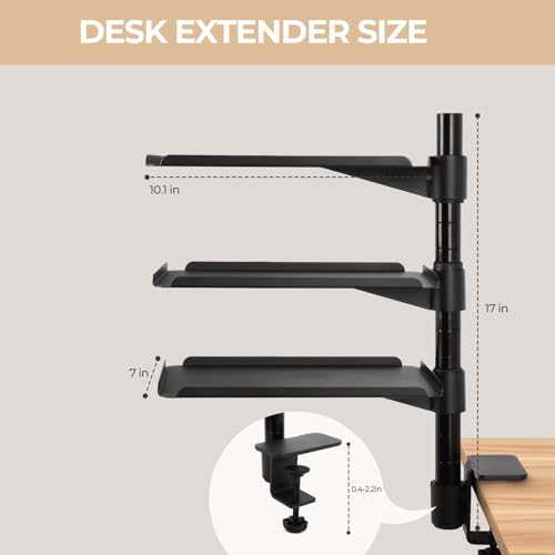 FAHKNS Multifunctional Desk Clamp Shelf, 3-Tier Clamp on Desk Shelf - Image 3