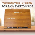 Bamboo Cookbook Stand Large, Adjustable Book Holder Tray and Page Paper Clips - Walnut Color Large - 4-Position Recipe Book Stand Holds Thick Books for Kitchen Counter, Reading, Studying - Foldable - Image 7