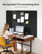 Kuchoow Felt Bulletin Board Tiles Self Adhesive Pin Cork Board Alternative for Wall, Large Panels 48"×36" 12 Pack Black Corkboard Memo Vision Display Photo Organizer for Office Home Classroom - Image 3